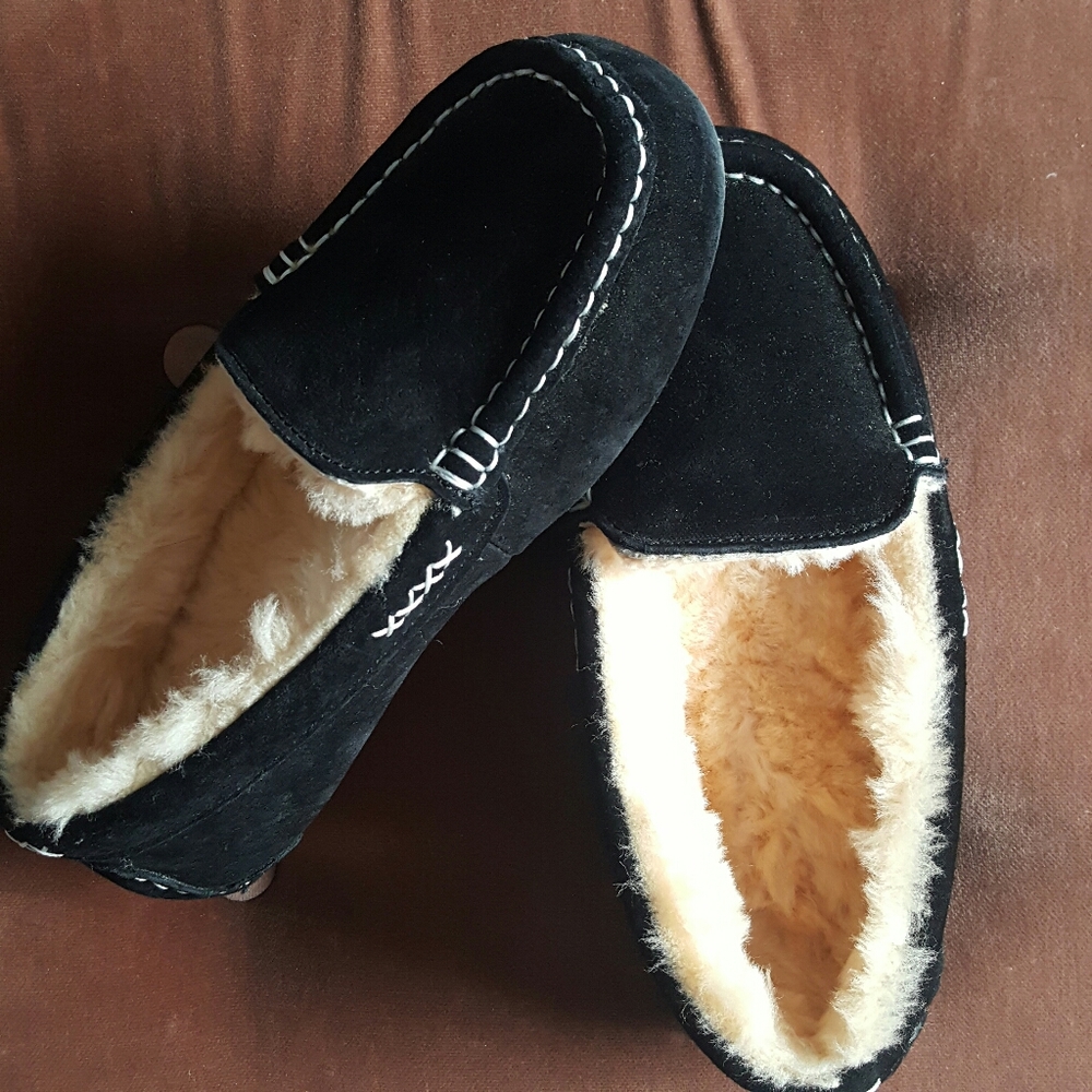 Bella Suede & Shearling Moccasin Slippers